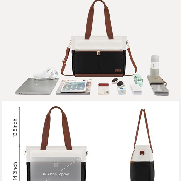 Versatile 15.6 Inch Women's Laptop Tote - Water-Resistant, Lightweight & Stylish - Picture 3 of 9